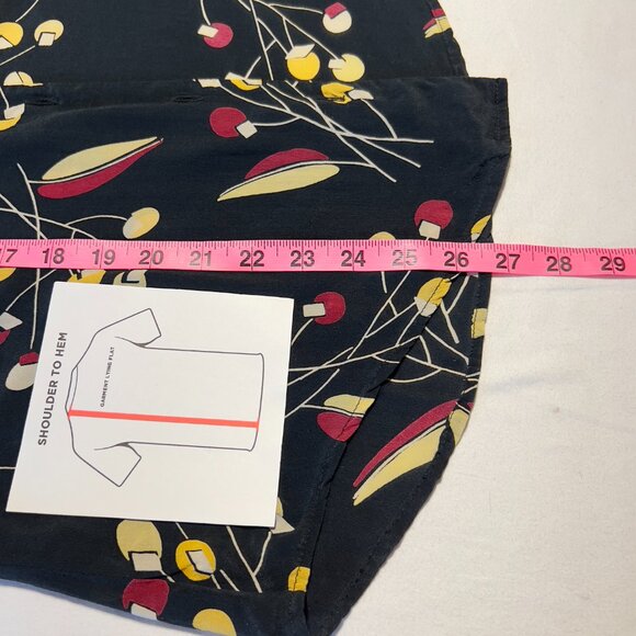 What Goes Around Comes Around 100% Silk Bow Blouse | Vintage 80s Art Deco size M - Picture 8 of 12